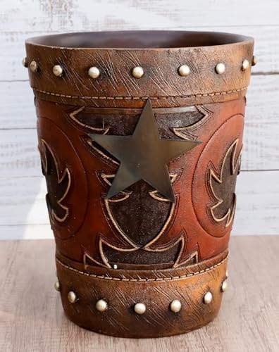 Ebros Gift Western Red Tan Cowboy Toilet Brush Holder