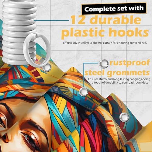 DLTAY African Shower Curtain Set with 12 Hooks