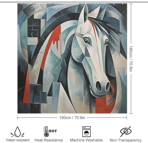 DAOWANGZUO Horse Shower Curtain Set 72x72in