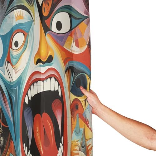 Laughing Boy Boho Shower Curtain Set with 12 Hooks 72x72in