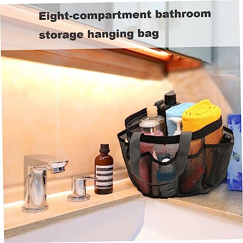 KDAMGOQE Bathroom Organizer Mesh Shower Caddy Portable 8-Pocket Black