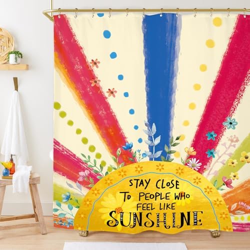 Miyotaa Vibrant Sun Kids Shower Curtain Set