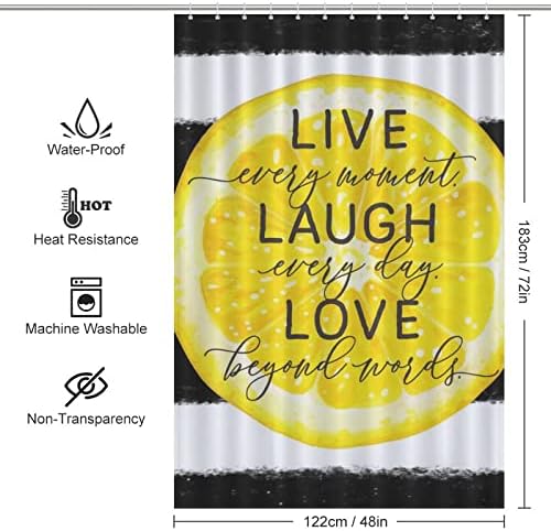 Fruit Chic Lemon Bath Curtain 48x72 Inch