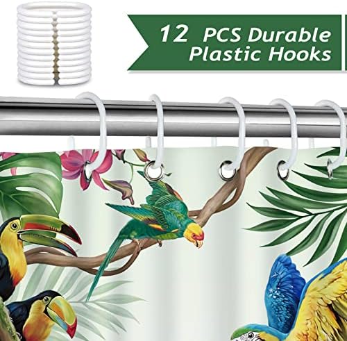 Bonhause Tropical Bird Shower Curtain 72x72 Inch