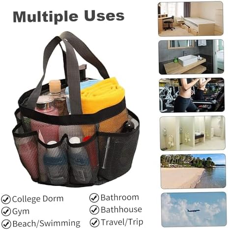 Mesh Shower Caddy Bag 8-Pocket Portable and Lightweight