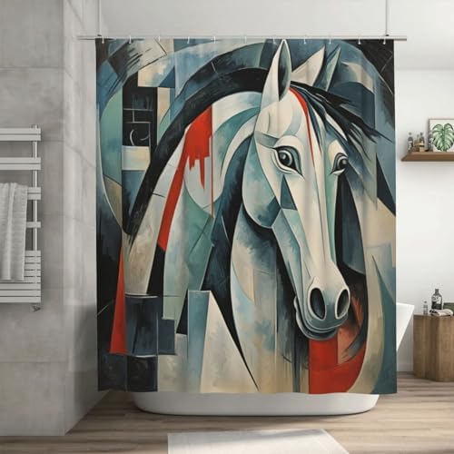 DAOWANGZUO Horse Shower Curtain Set 72x72in