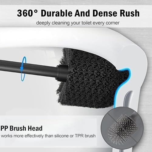 Satin Matte Gold Toilet Bowl Brush with Holder