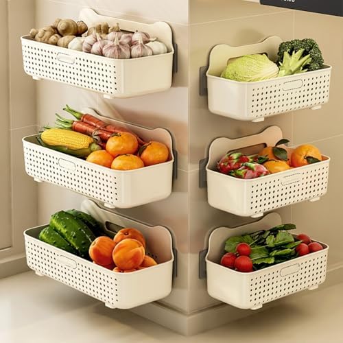 Wall Mounted Storage Basket for Bathroom and Kitchen