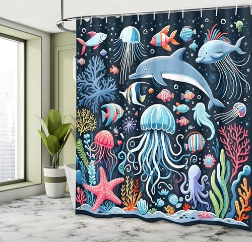 Ambesonne Marine Shower Curtain 69 x 70 Dark Petrol Blue