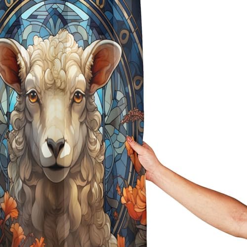 DAOWANGZUO Sheep Shower Curtain Set 72x72in