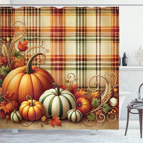 Ambesonne Fall Shower Curtain Set with 12 Hooks