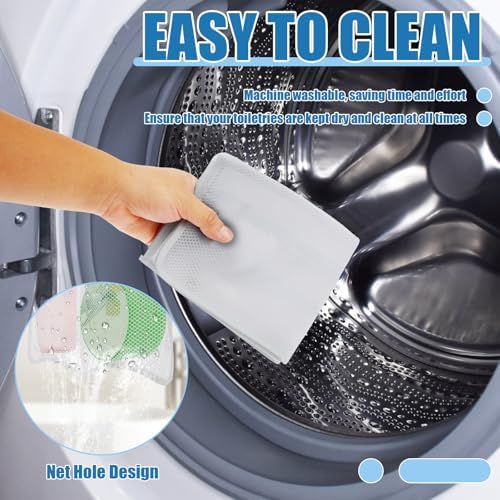 Mesh Shower Organizer Caddy with 8 Pockets and Rotating Hanger