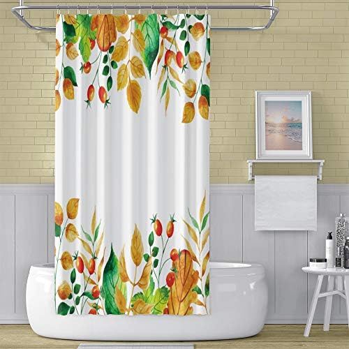 OERJU Watercolor Plants Shower Curtain 60x72inch