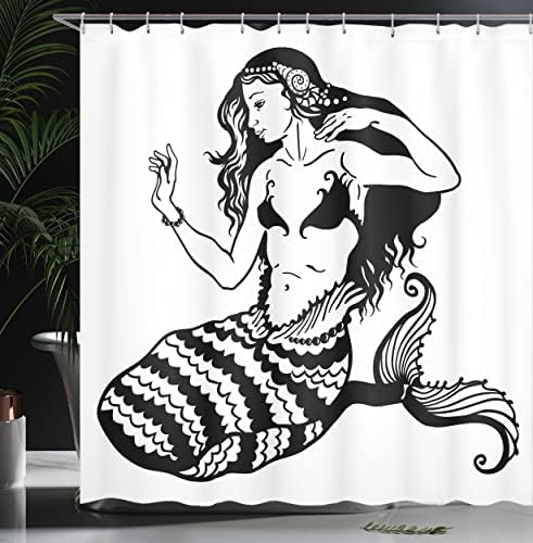 Ambesonne Mermaid Underwater Shower Curtain Set