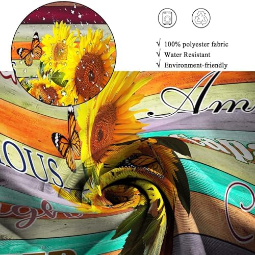 Yieldeer Inspirational Sunflower Shower Curtain