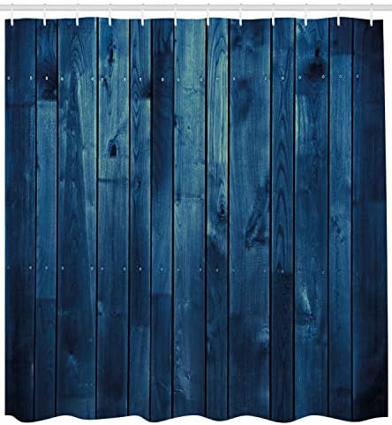 Ambesonne Dark Blue Shower Curtain Set with 12 Hooks 1