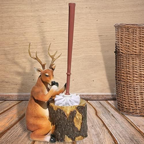 Rustic Deer Toilet Bowl Brush and Holder