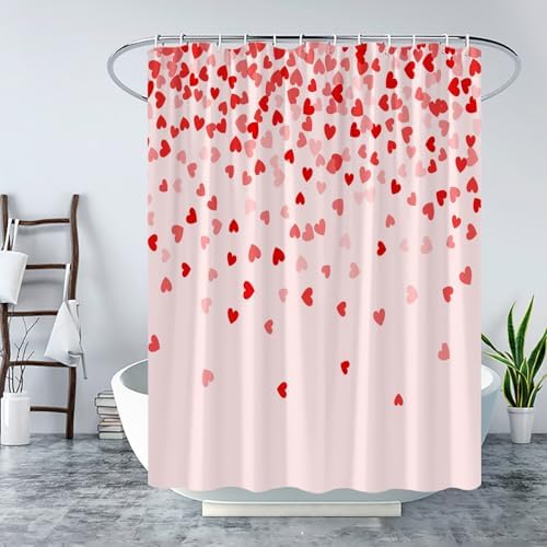 Valentines Love Heart Shower Curtain Set 1