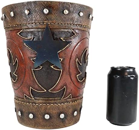 Ebros Gift Western Red Tan Cowboy Toilet Brush Holder