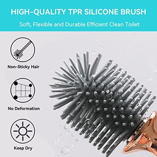 Aokala Toilet Brush Set 2 Pack Silicone with Ergonomic Handle