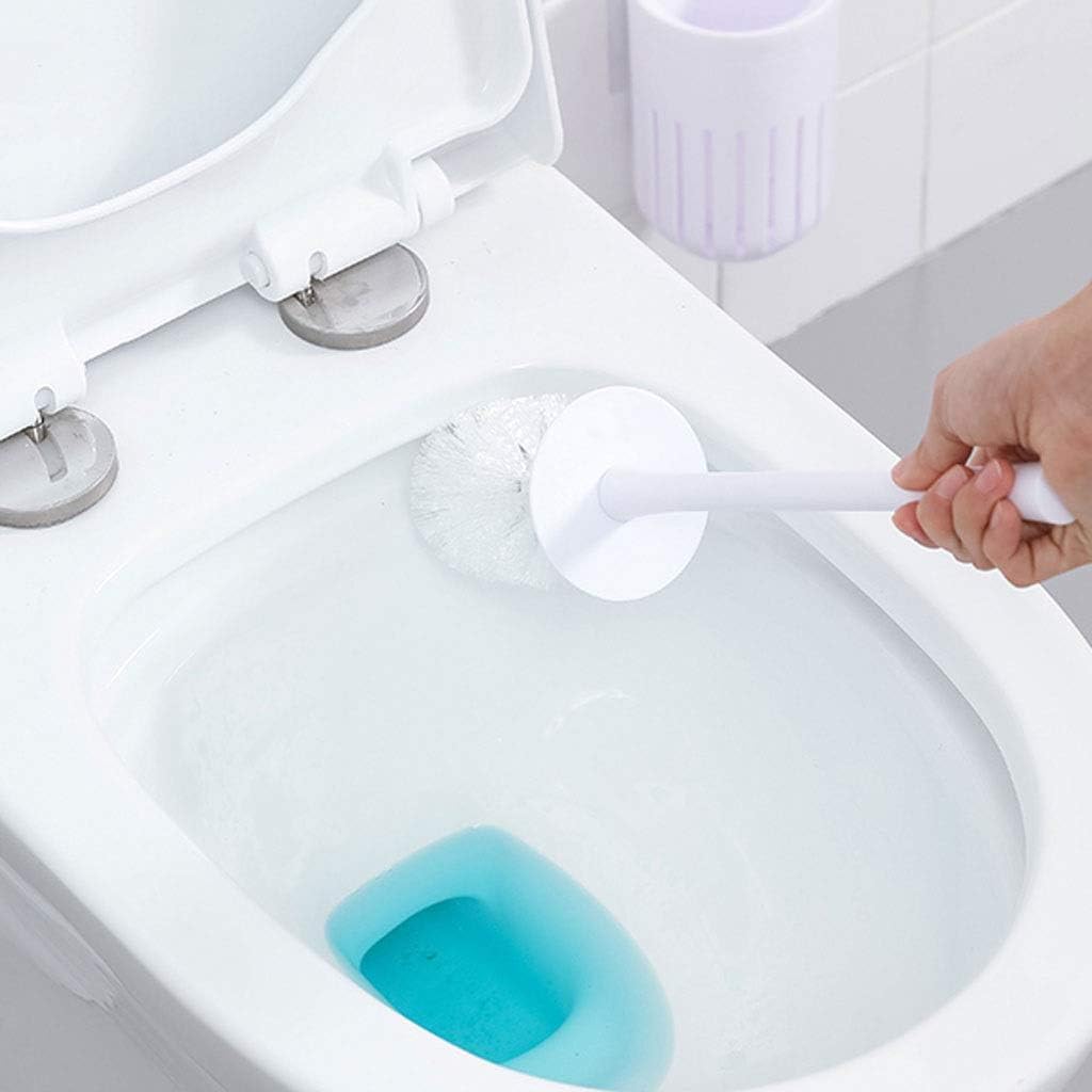Toilet Brush with Bracket Spherical Nylon Head Durable and Easy to Use