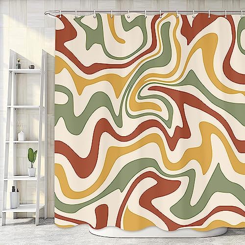 Dongbei Boho Sage Green 72X72in Shower Curtain with Hooks 1
