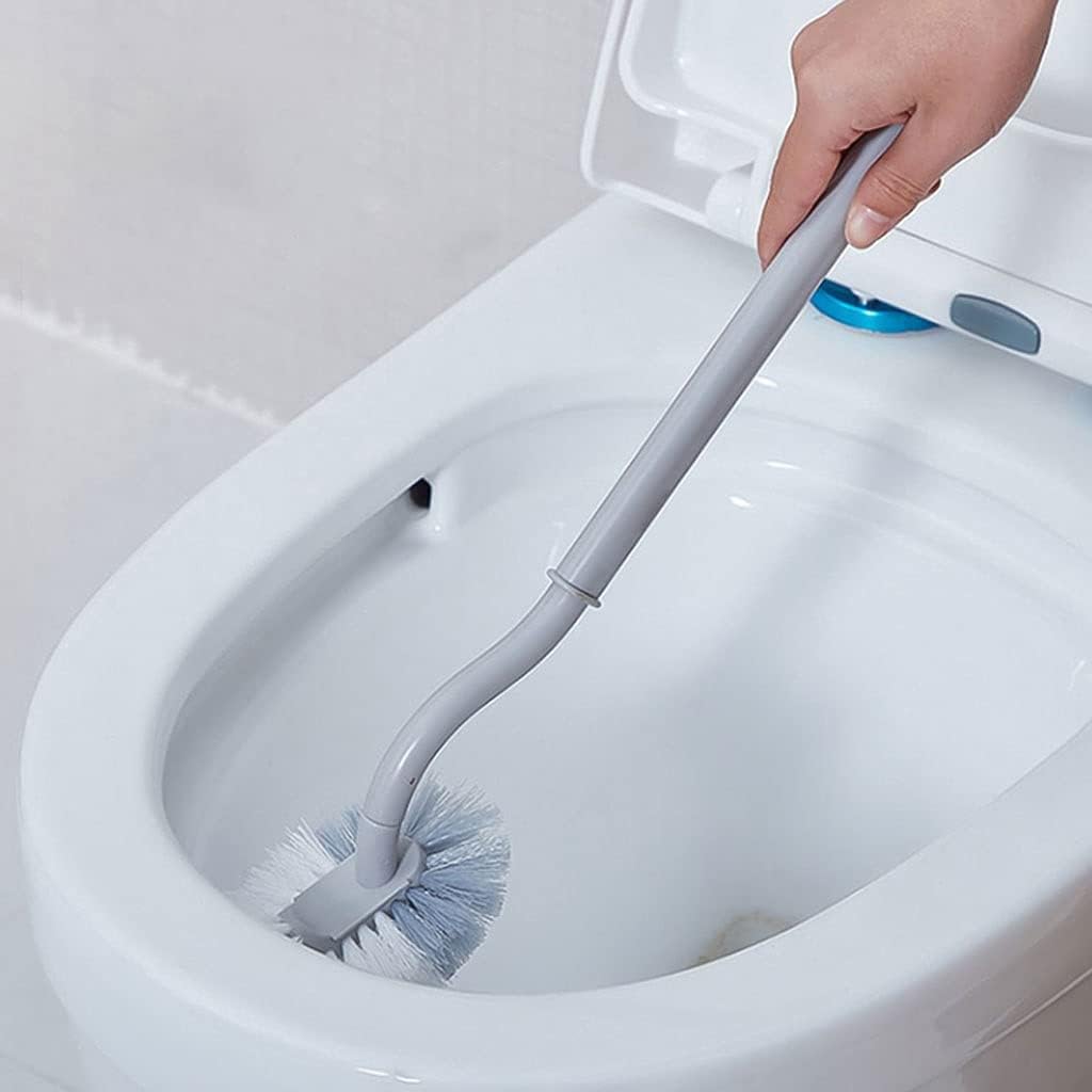 RUVOO Toilet Brush with No-Slip Handle and Holder