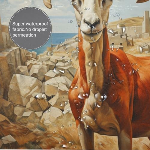 DAOWANGZUO Sheep Shower Curtain Set 72x72in with 12 Hooks 1