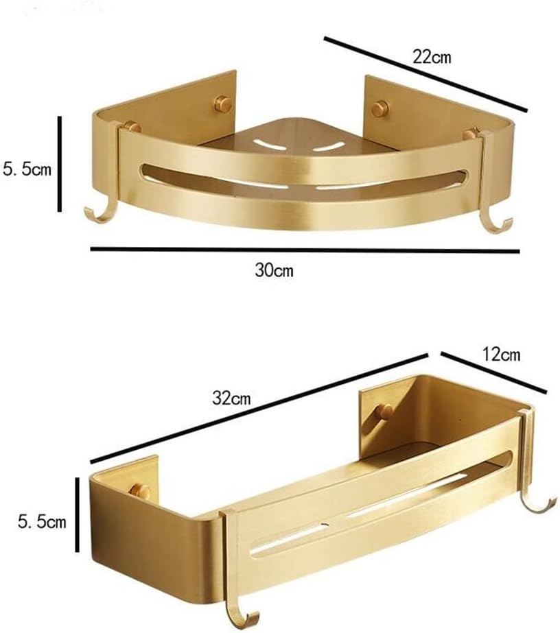 Sturdy Aluminum Shower Caddy with Corner Shelf Mount