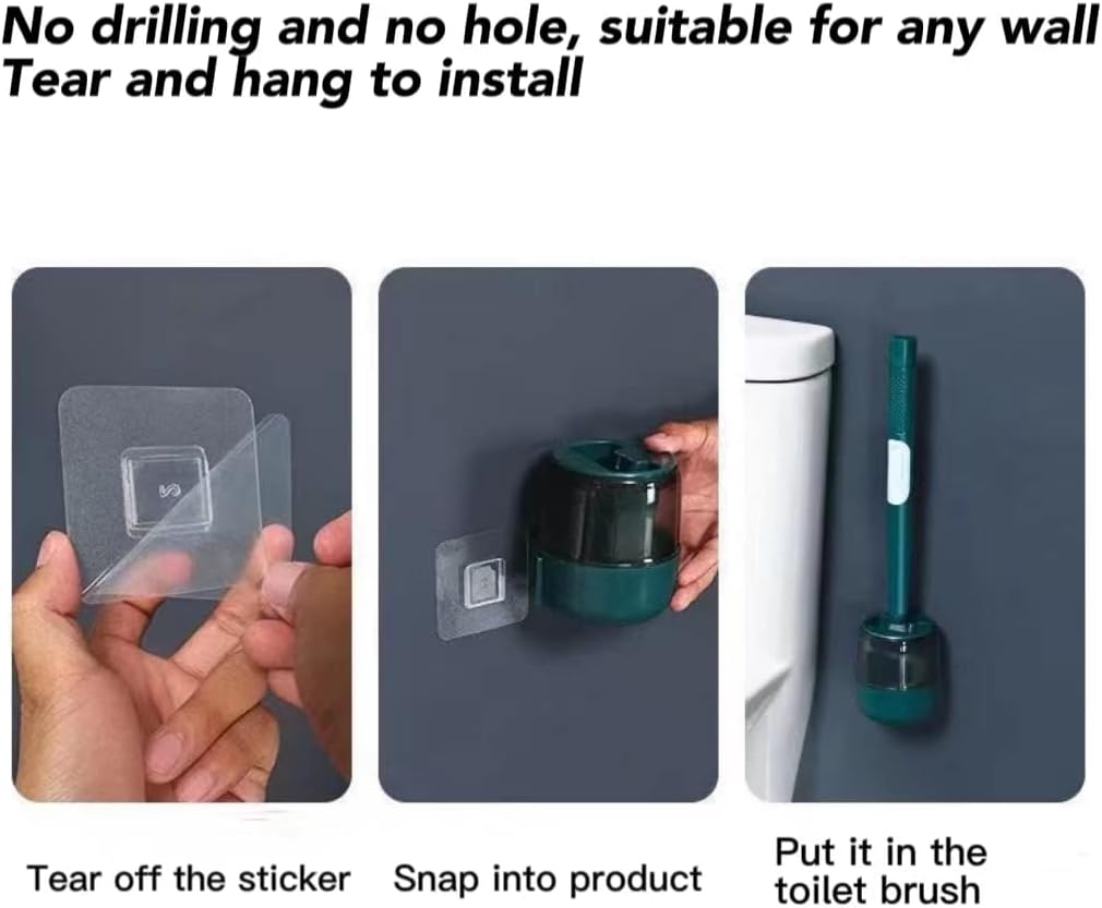 Refillable Toilet Brush with Wall Mount Holder and Soap Dispenser