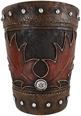 Ebros Gift Western Red Tan Cowboy Toilet Brush Holder