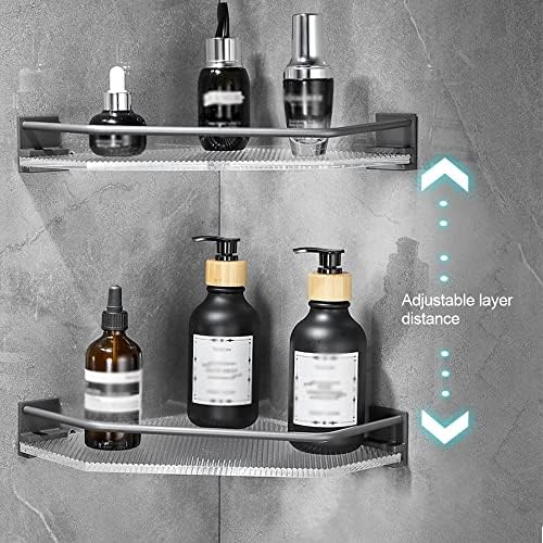 ANNBKA Wall-Mounted Shower Caddy with Acrylic Triangular Basket