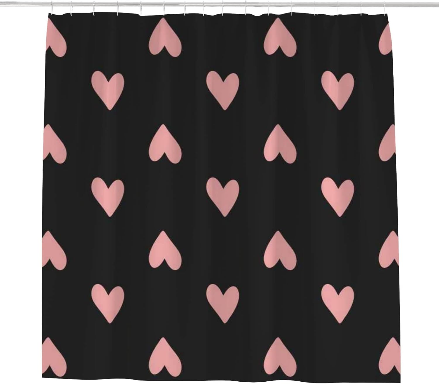 ZHIMI Shower Curtain Heart Design 60x72in Waterproof Washable with 12 Hooks