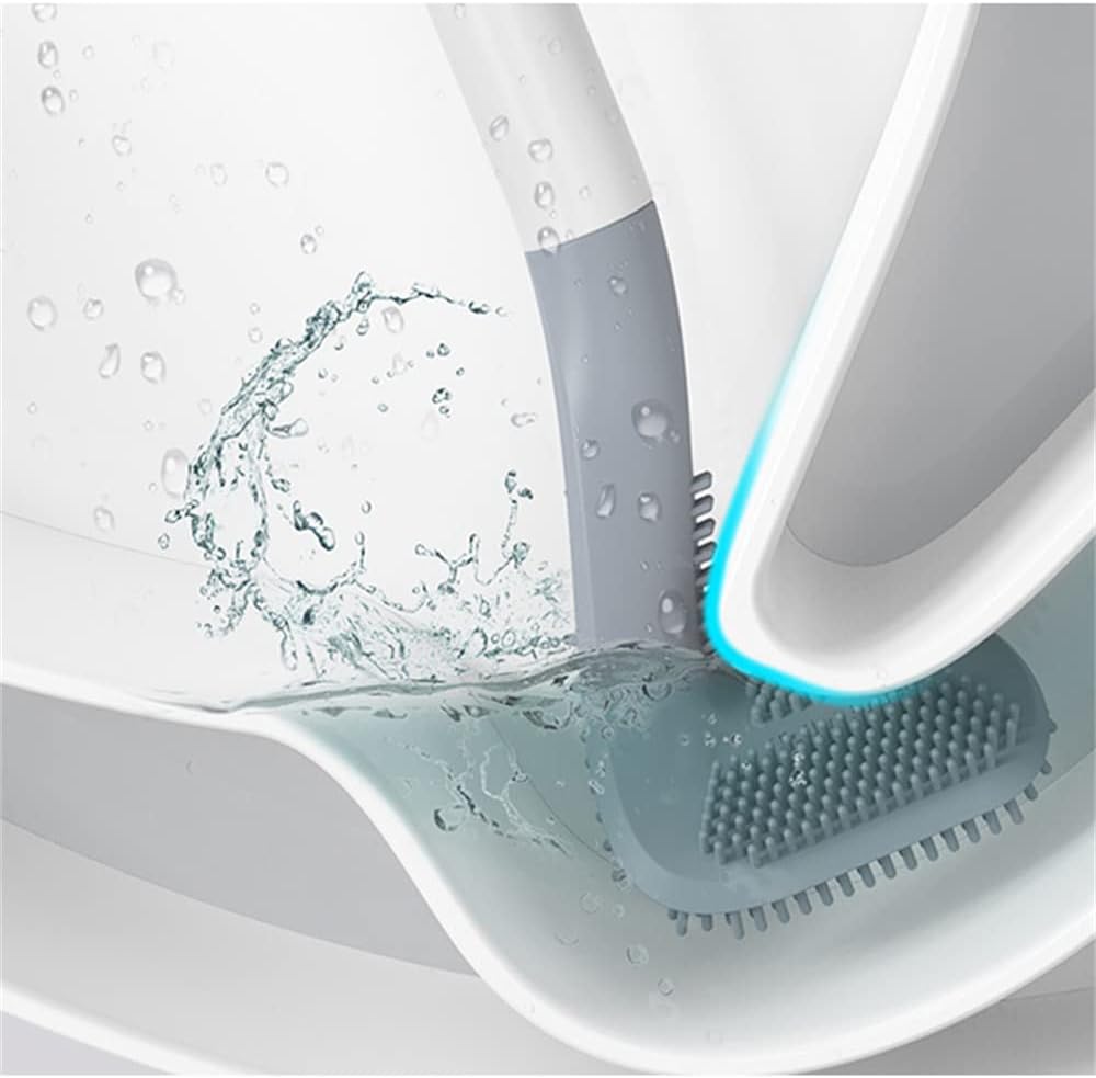 Veratse Golf Shape Toilet Brush with Wall-Mounted Holder Blue