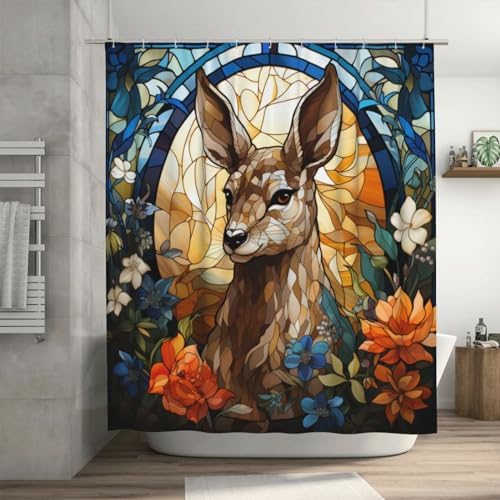DAOWANGZUO Kangaroo Shower Curtain Set 72x72in