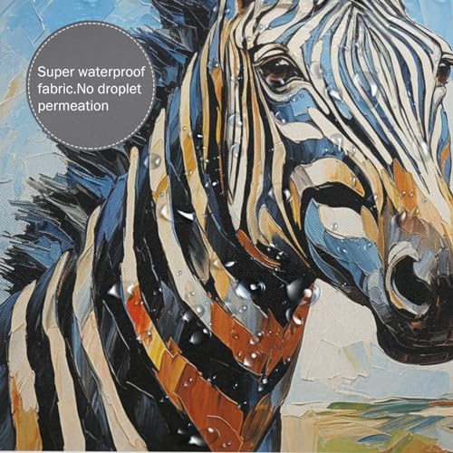 Zebra Pattern Shower Curtain Set with 12 Hooks 72x72in