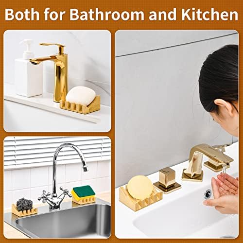 SUBEKYU Bamboo Soap Dish with Slope Drainage