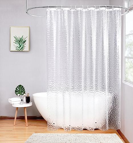 AooHome 72x72 Inch Clear EVA Shower Curtain with Bottom Magnets