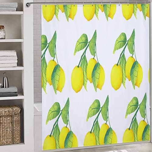 Adorable Lemon Fruit Shower Curtain Liner with 12 Hooks 1