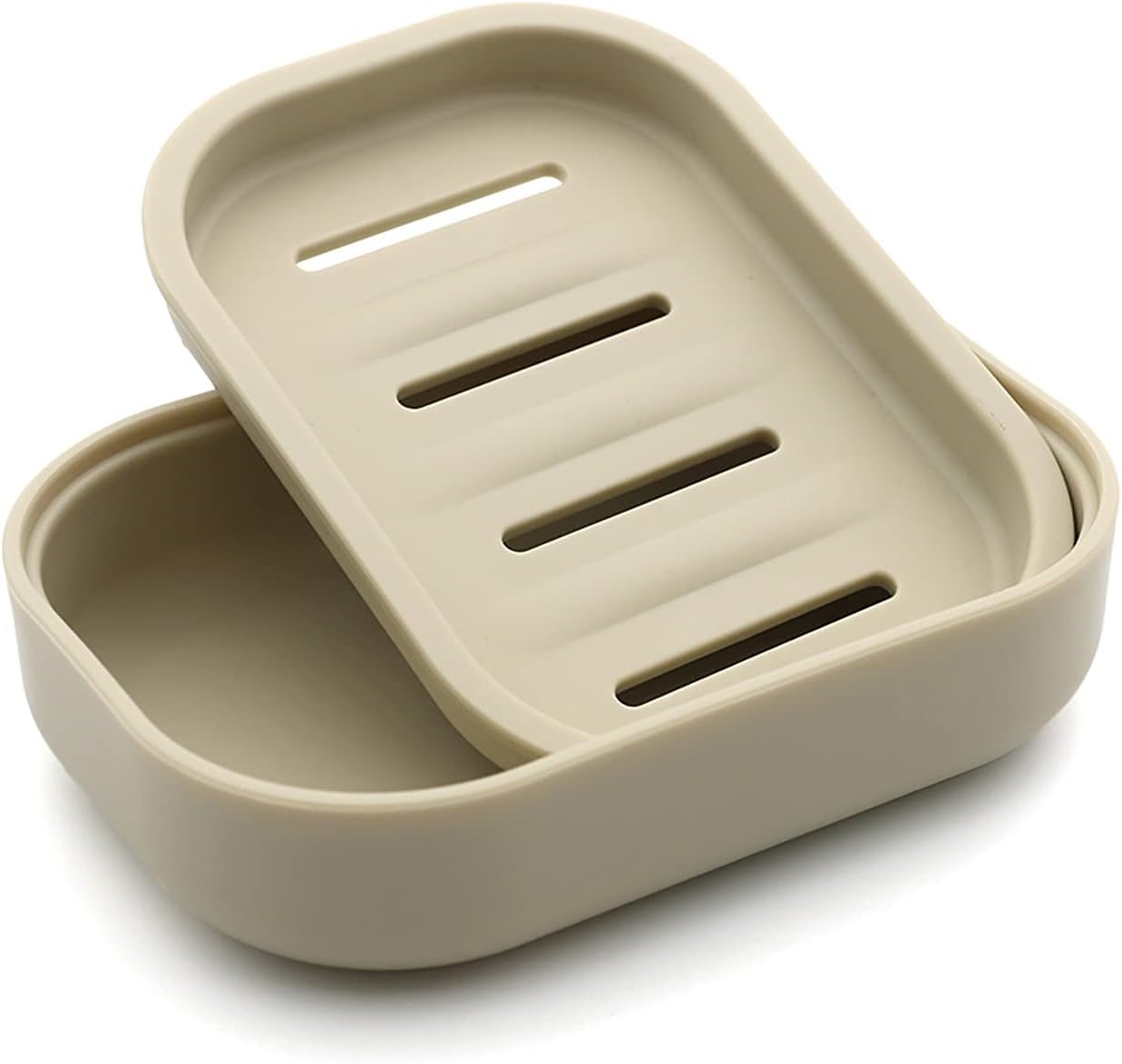UVIVIU Plastic Soap Dish Khaki Drain Holder