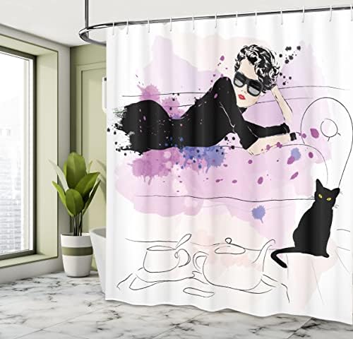 Ambesonne Kitten Shower Curtain with Hooks 69 x 75