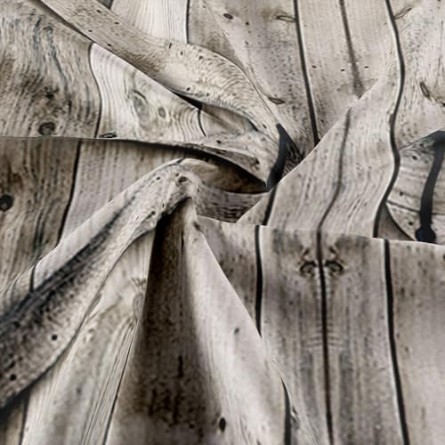 NYMB Rustic Wooden Barn Shower Curtain Set with 12 Hooks