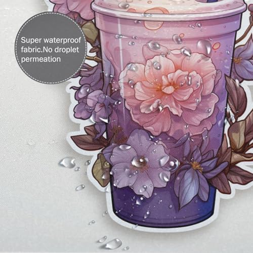 DAOWANGZUO Purple Flower Shower Curtain Set
