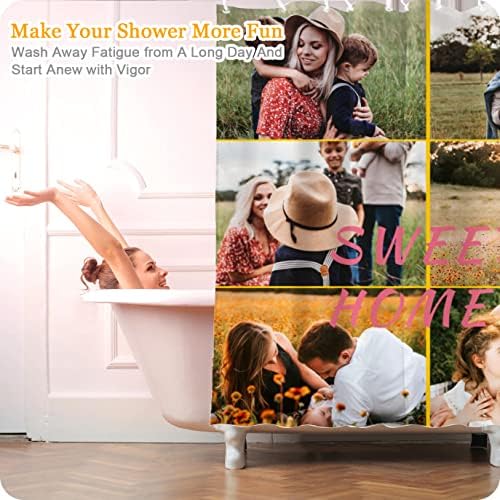 Custom Shower Curtain Personalized Funny DIY Waterproof with 12 Hooks