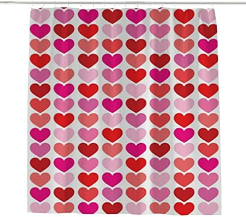 Hapuxt Valentine Hearts Waterproof Shower Curtain 60x72 Inch