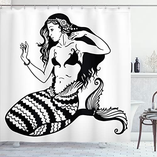 Ambesonne Mermaid Underwater Shower Curtain Set