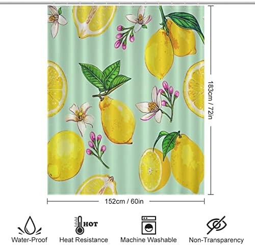 Sweet Natural Food Shower Curtain with 12 Hooks 60x72 Inch