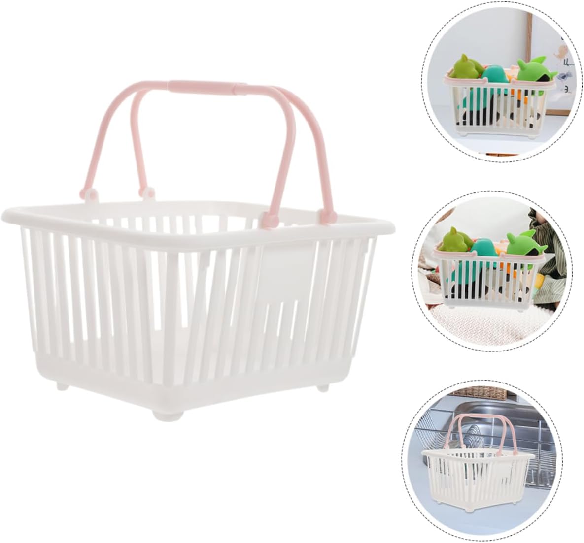 Zerodeko Stackable Plastic Shower Basket with Handles