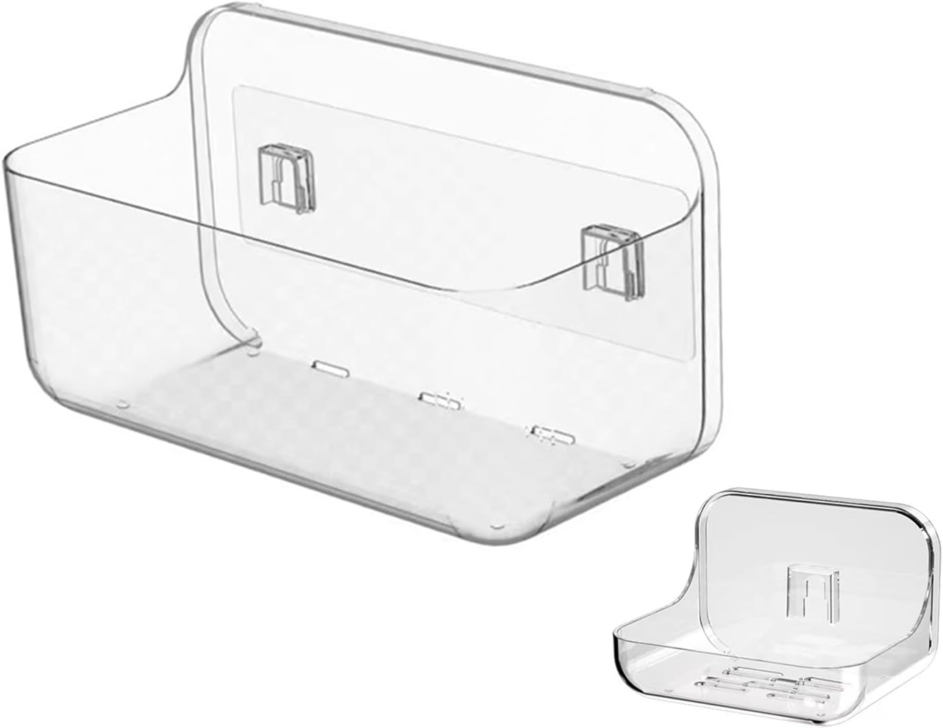 HLIN 2 Pack Acrylic Shower Shelves With Soap Holder