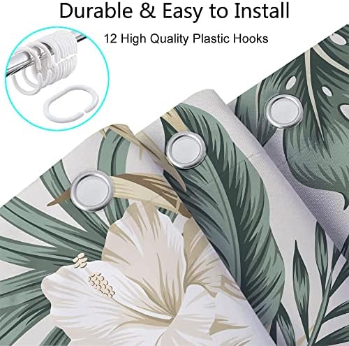 DYNH Tropical Flower Shower Curtain Set